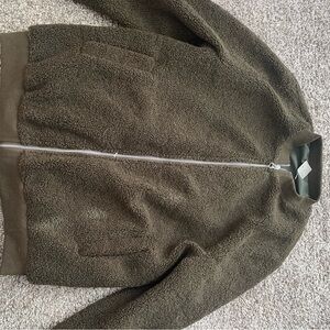 Cozy Olive Green Zip-Up Jacket